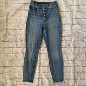 Lucky Brand women 4/27 ankle high rise skinny Bridgette button fly blue jeans
